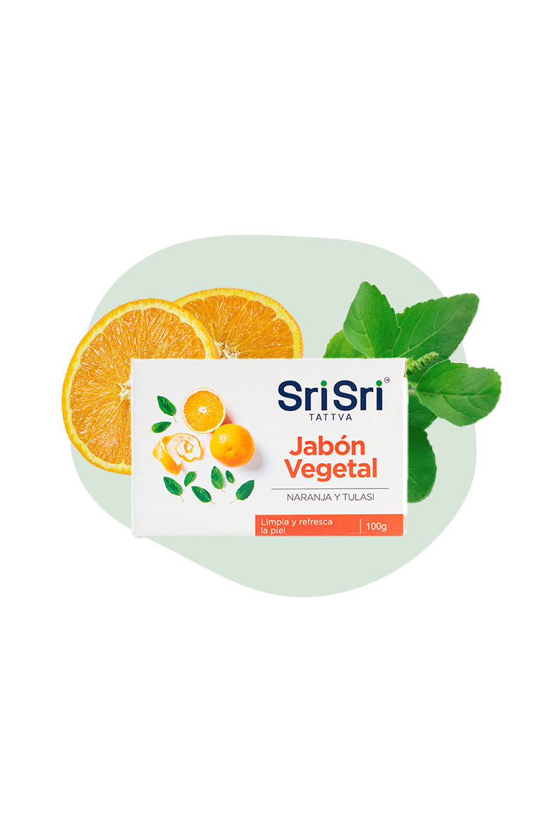 Jabón vegetal Naranja y Tulasi x3