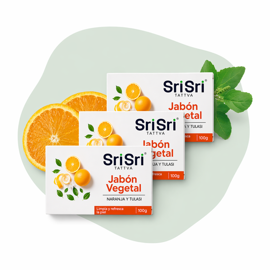 Jabón Vegetal Naranja y Tulasi - Pack x3