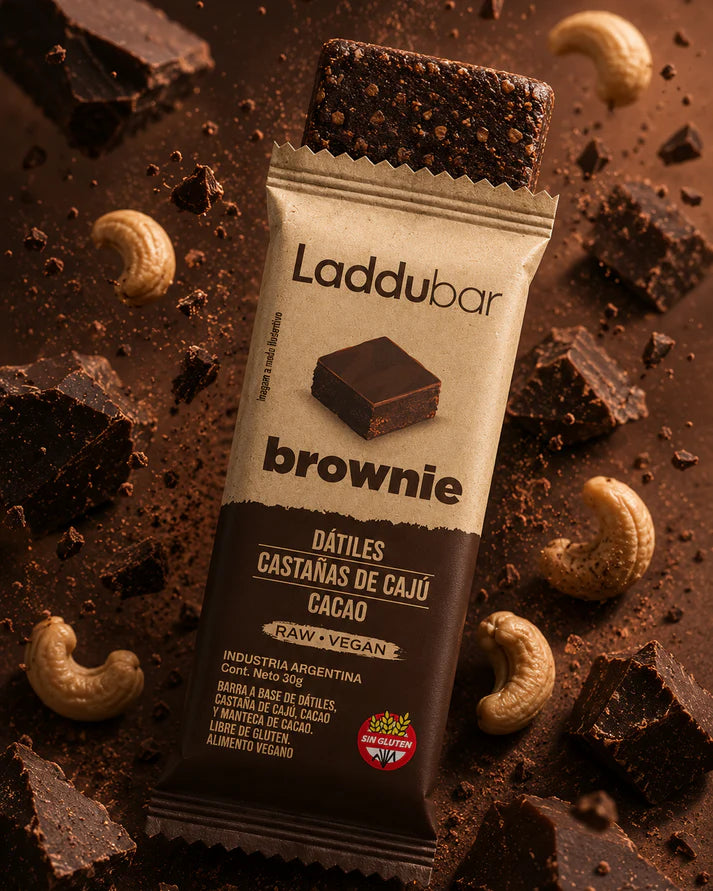 Barrita de Brownie Laddubar - Sin Azúcar Agregada (Pack x12)
