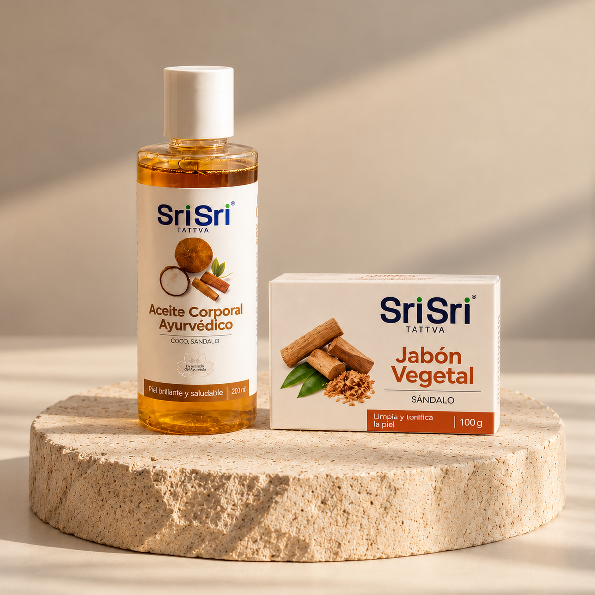 Combo Cuidado Corporal: Aceite Coco y Sándalo + Jabón Vegetal