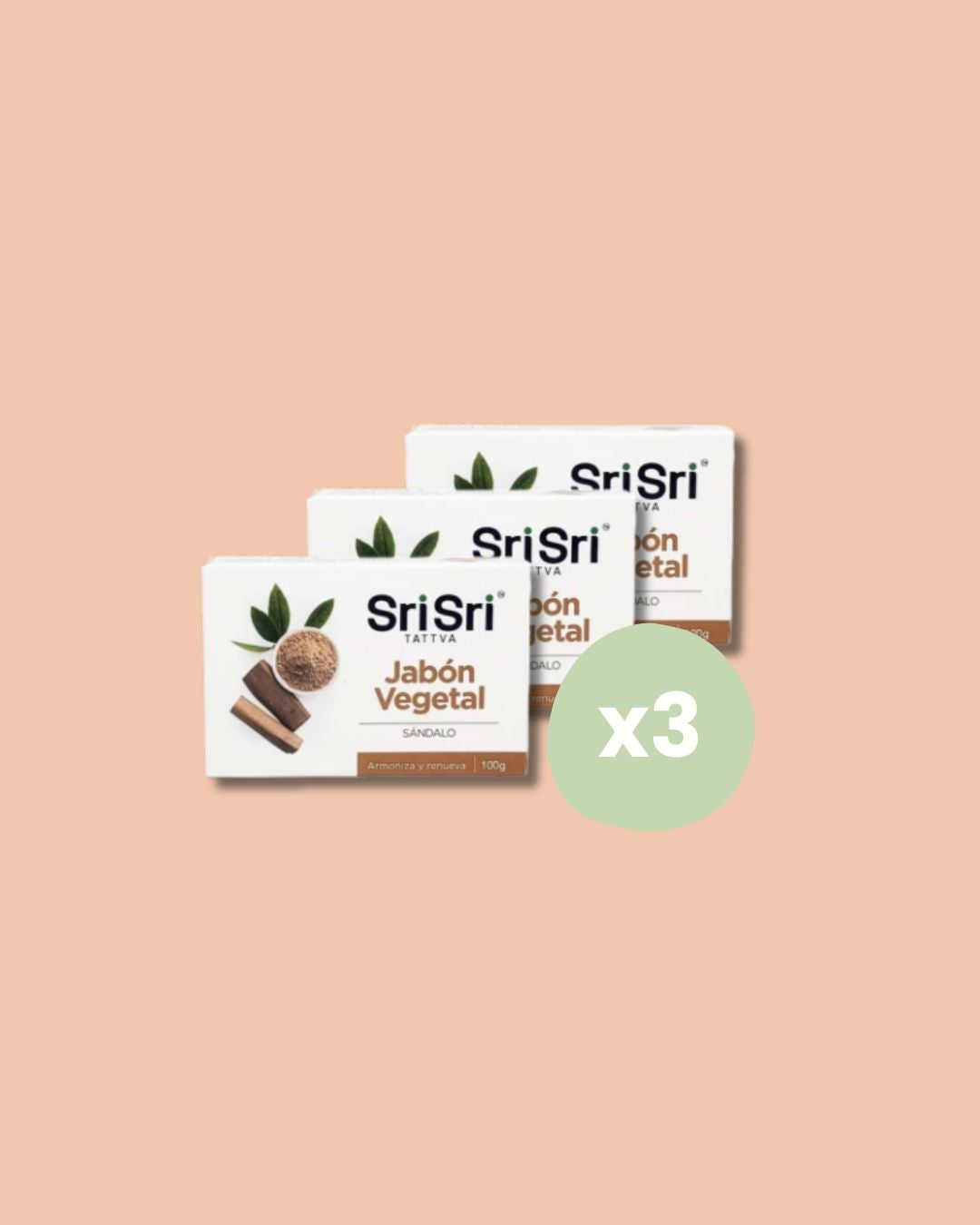 Jabón vegetal de Sándalo x3
