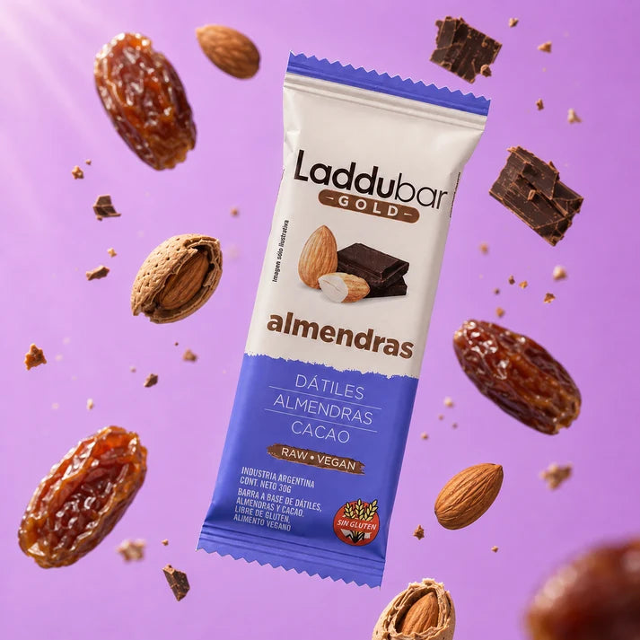 Barritas Laddubar Gold Almendras - sin azúcar (Pack X12)