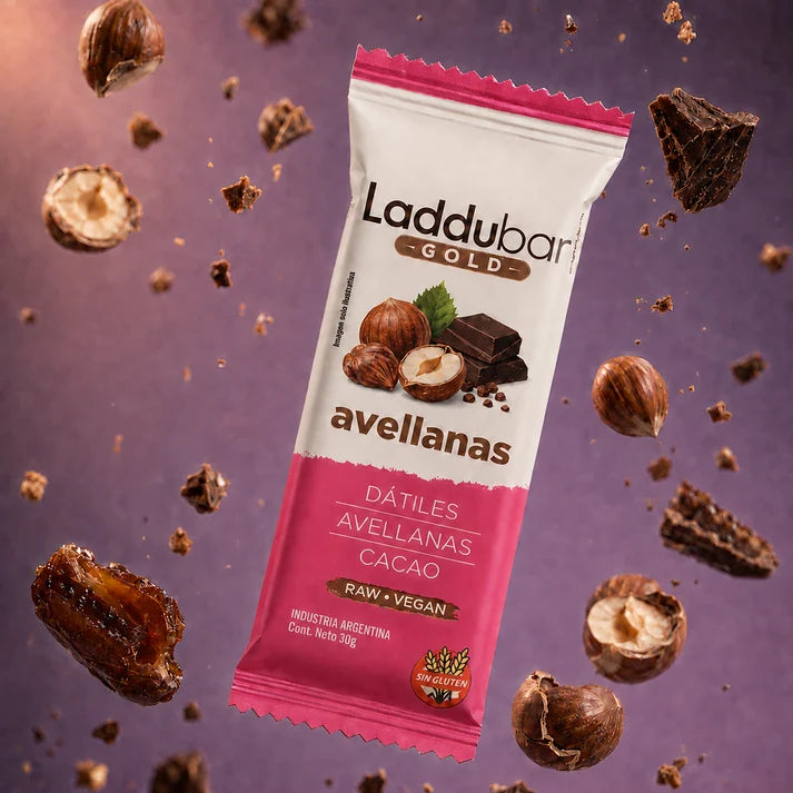Barritas Laddubar Gold Avellanas - sin azúcar (Pack X12)